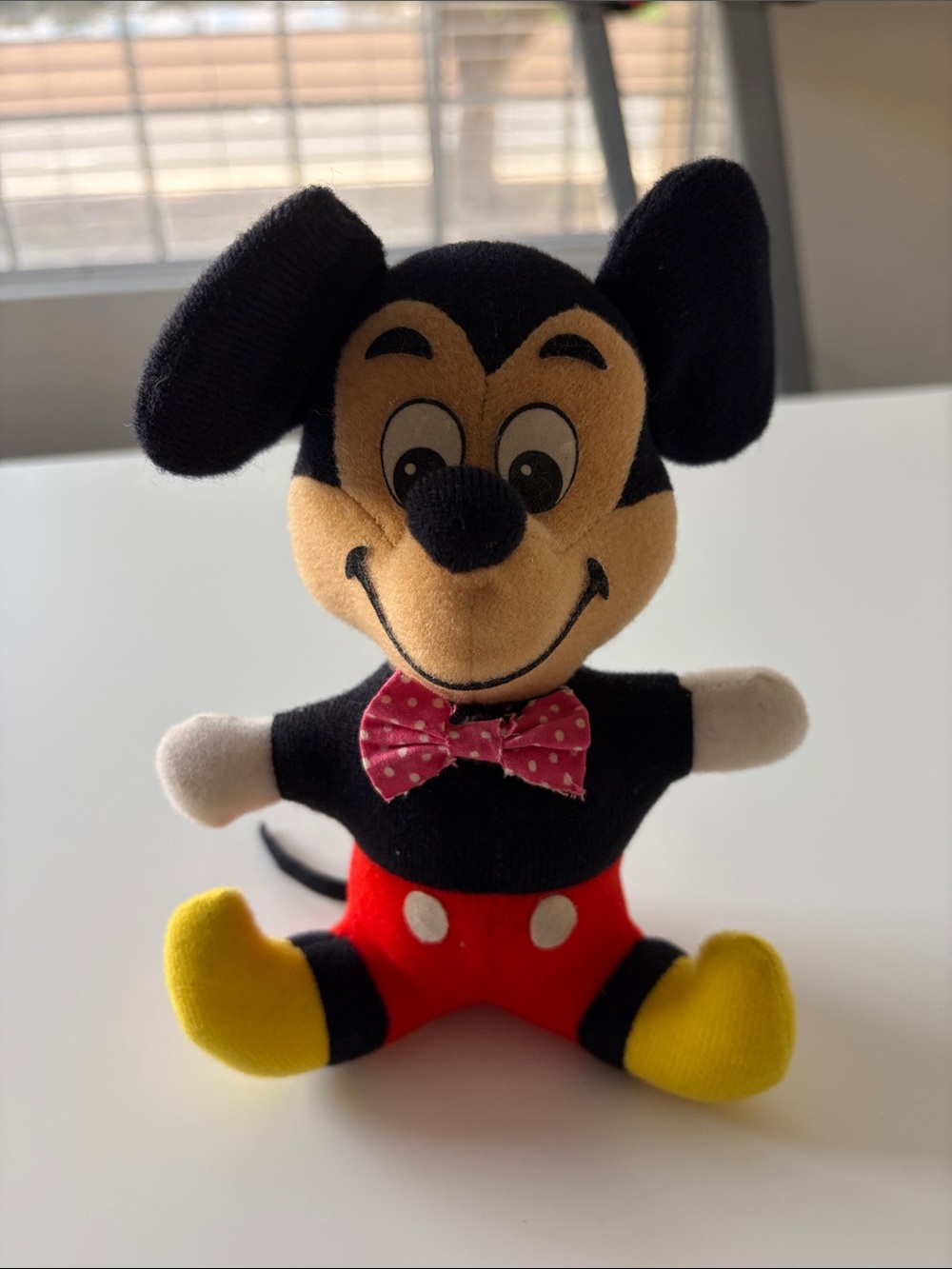 8” Vintage 70s Disney Mickey Mouse with Pink Bow Stock # 0120-19052